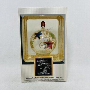 Lamplight Farms Star Gazer Glass Oil Candle Light Christmas Smokeless Odorless